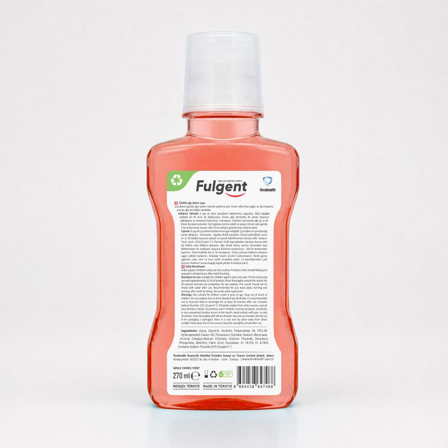 Dino Kids Strawberry Mouthwash back view